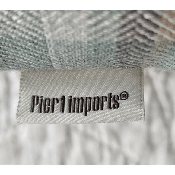 Pier 1 Imports Plaid Throw Pillow, Green Multi, 16", Decorative Accent Cushion - Picture 3 of 5